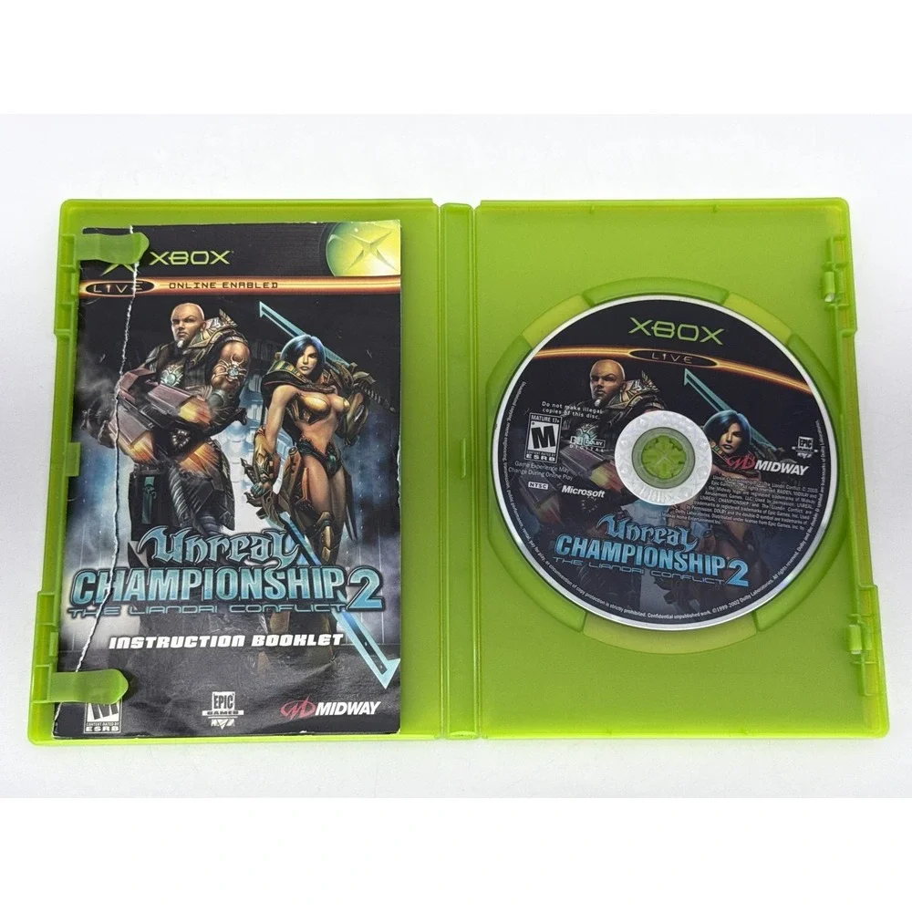 Epic Games Unreal Championship Video Xbox Green Complete Manual Original Tested